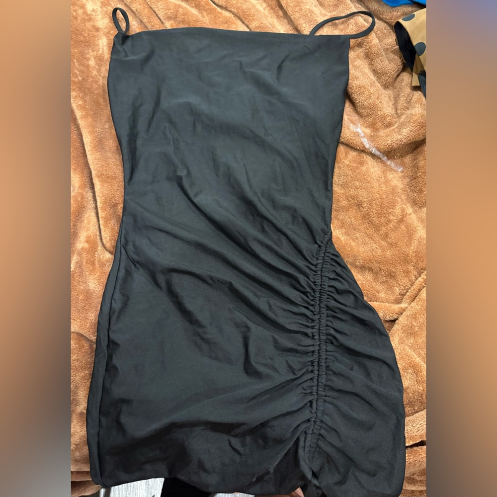 Elegant Black Ruched Dress